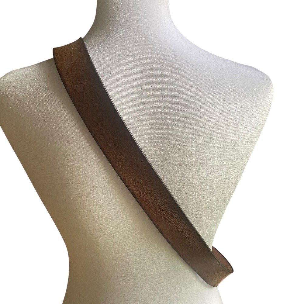 Stone Mountain Mens Brown Leather Belt Distressed Rugged Buckle Western XL42-44‎ - Picture 4 of 10